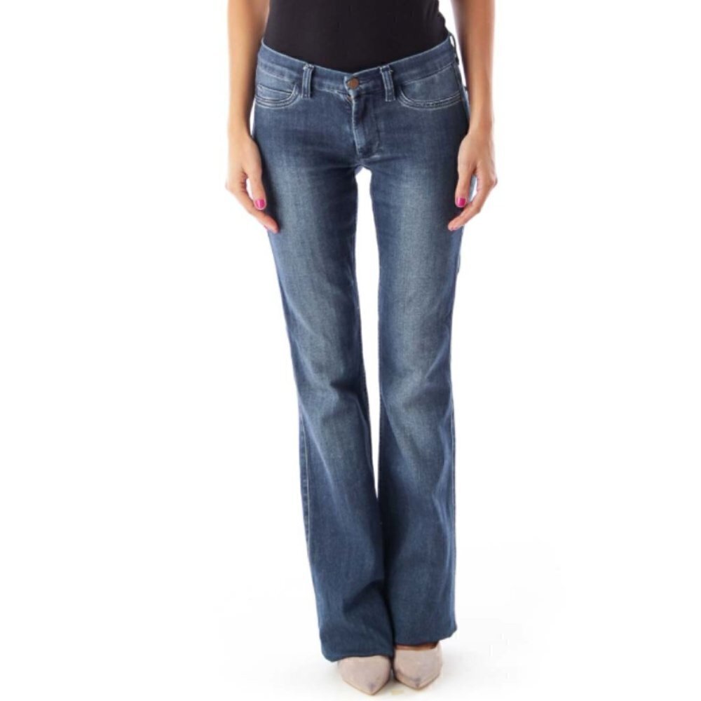 Anthropology M.i.h. Jeans Dark Blue Bodycon Flare Jeans - Picture 2 of 3